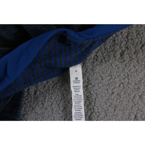 Lululemon Athletica Womens 4 Blue Gather & Crow Crop Limitless Slop Stripe Yoga - Picture 3 of 8